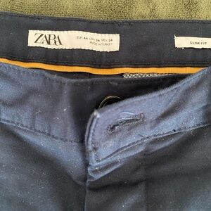 Zara Dark Blue Slim Trousers